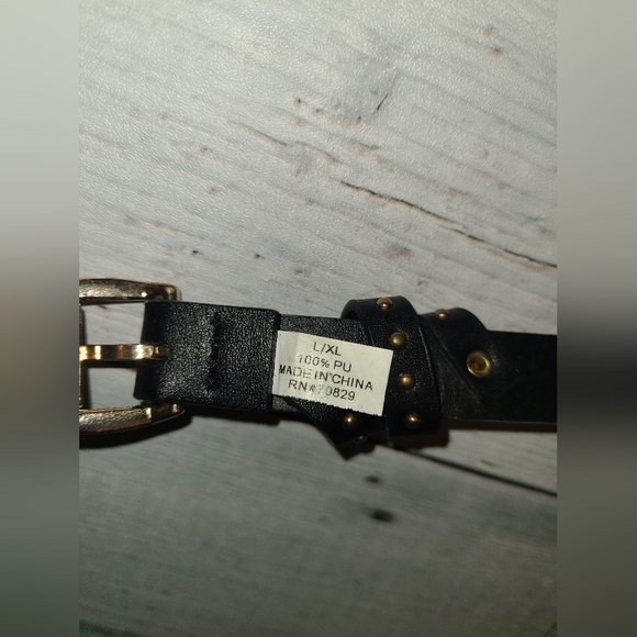 Rue 21 Women's Black w Gold Stud Detail Belt, Size L/XL - Picture 6 of 6